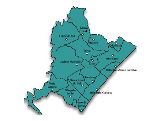 Mapa da área de cobertura